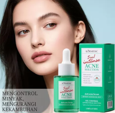 kormesic 5in1 intense acne solution serum 30ml/serum wajah kormesic 5in1 intense acne solution serum 30ml/serum wajah