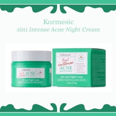 kormesic 5in1 intense acne solution night cream 50g/pelembab wajah kormesic 5in1 intense acne solution night cream 50g/pelembab wajah