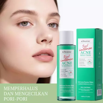kormesic 5in1 intense acne solution essence water 130ml/toner wajah kormesic 5in1 intense acne solution essence water 130ml/toner wajah