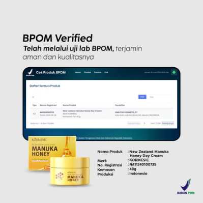 kormesic new zealand manuka honey day cream 40g/pelembab wajah kormesic new zealand manuka honey day cream 40g/pelembab wajah