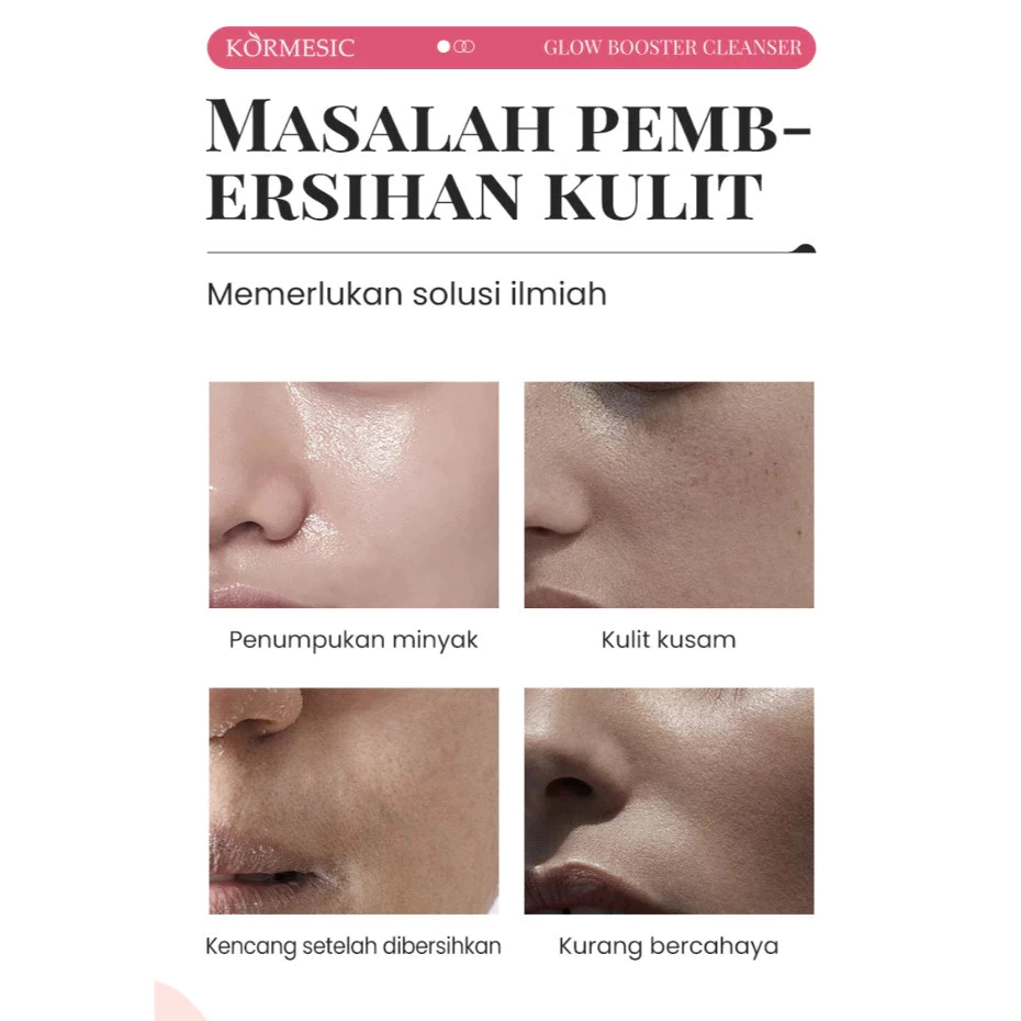 kormesic glow booster cleanser 10x active ingredients/pembersih wajah kormesic glow booster cleanser 10x active ingredients/pembersih wajah