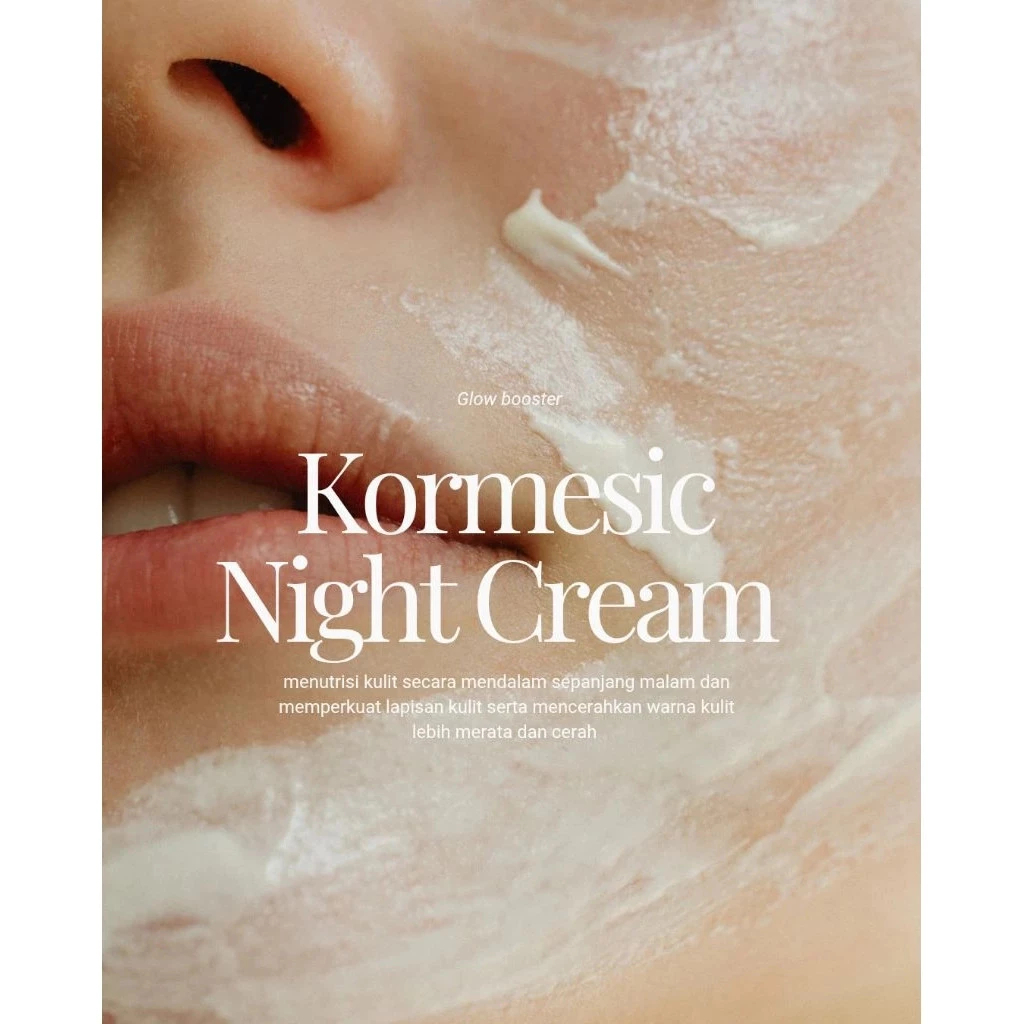 kormesic glow booster night cream 40g/cream wajah kormesic glow booster night cream 40g/cream wajah