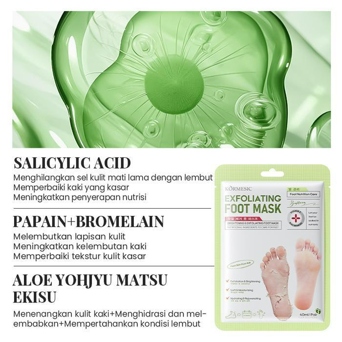 kormesic brightening and exfoliating foot mask 40ml/masker kaki kormesic brightening and exfoliating foot mask 40ml/masker kaki