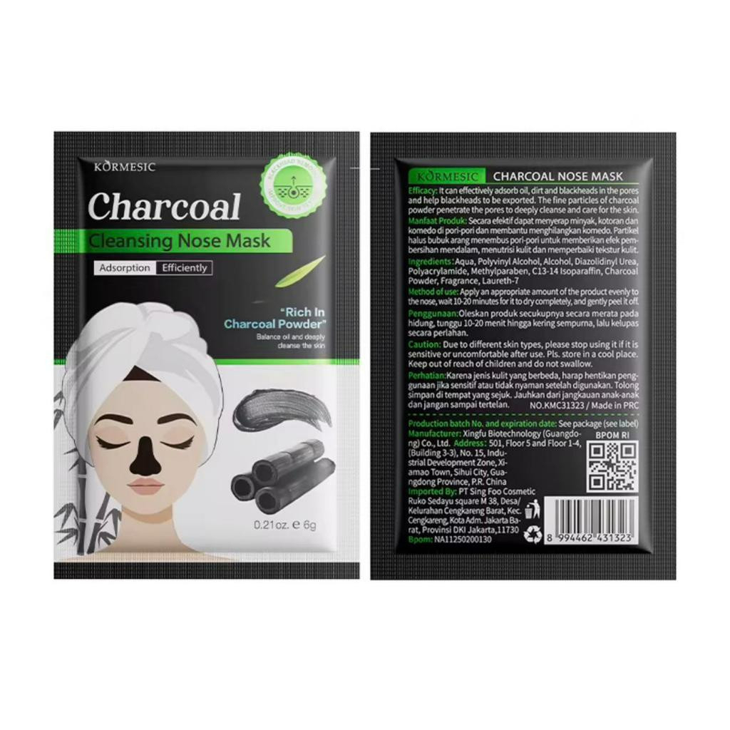 kormesic charcoal cleansing nose mask 6g/masker hidung kormesic charcoal cleansing nose mask 6g/masker hidung