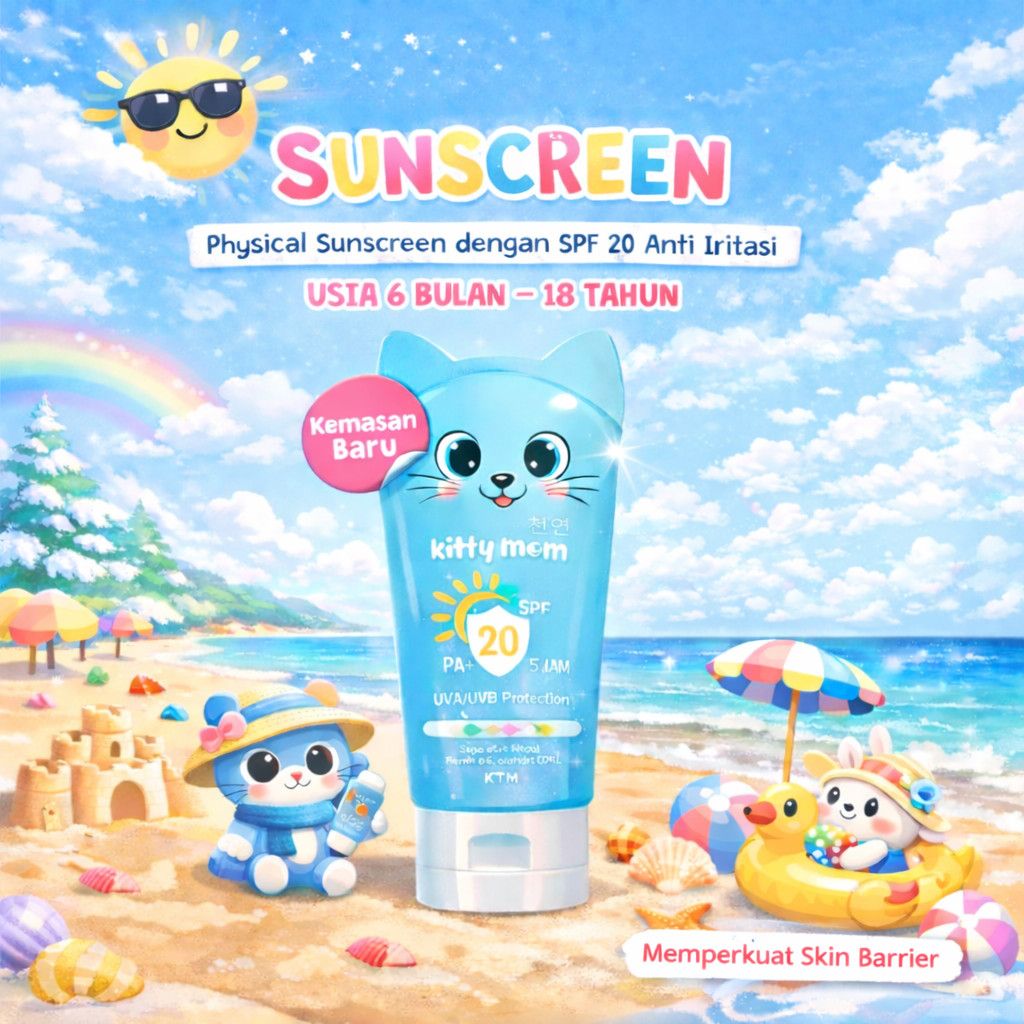 kitty mom physical sunscreen spf 20 pa+/tabir surya bayi kitty mom physical sunscreen spf 20 pa+/tabir surya bayi