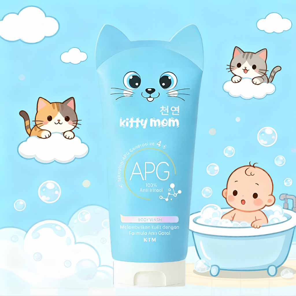 kitty mom kids body wash 180ml/sabun bayi non sls kitty mom kids body wash 180ml/sabun bayi non sls
