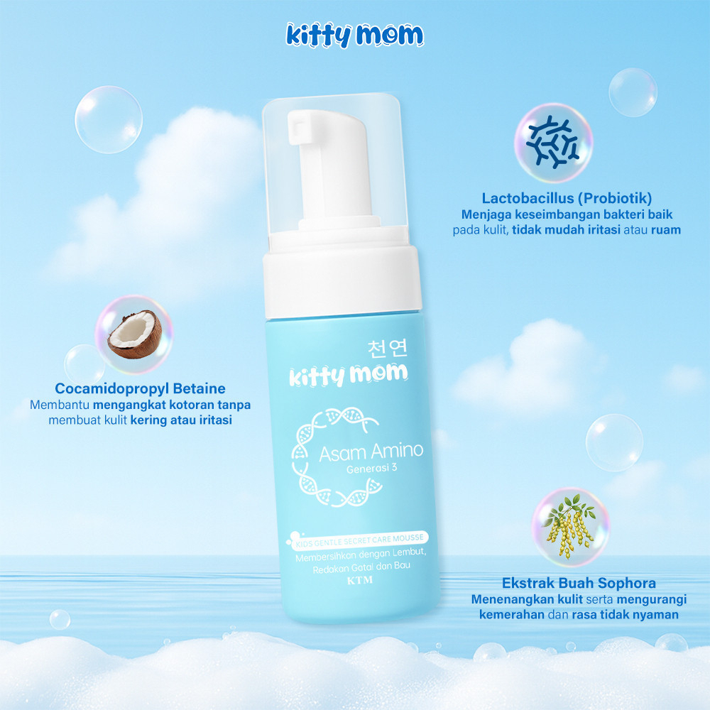 kitty mom gentle secret care mousse 100ml/perawatan lembut untuk area sensitif kitty mom gentle secret care mousse 100ml/perawatan lembut untuk area sensitif