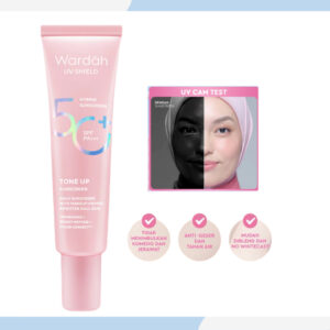 wardah uv shield tone up sunscreen spf 50+ pa+++ 30ml/sunscreen wajah