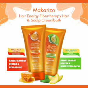 makarizo hair energy fibertherapy hair & scalp creambath 200ml/perawatan rambut