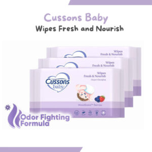 cussons baby wipes fresh and nourish 45sx3/tisu basah bayi