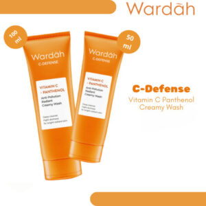 wardah c defense vitamin c panthenol creamy wash 50ml & 100ml | pembersih muka
