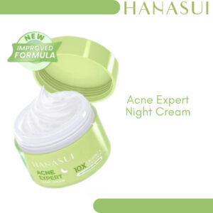 hanasui acne expert night cream 15g/pelembab wajah berjerawat