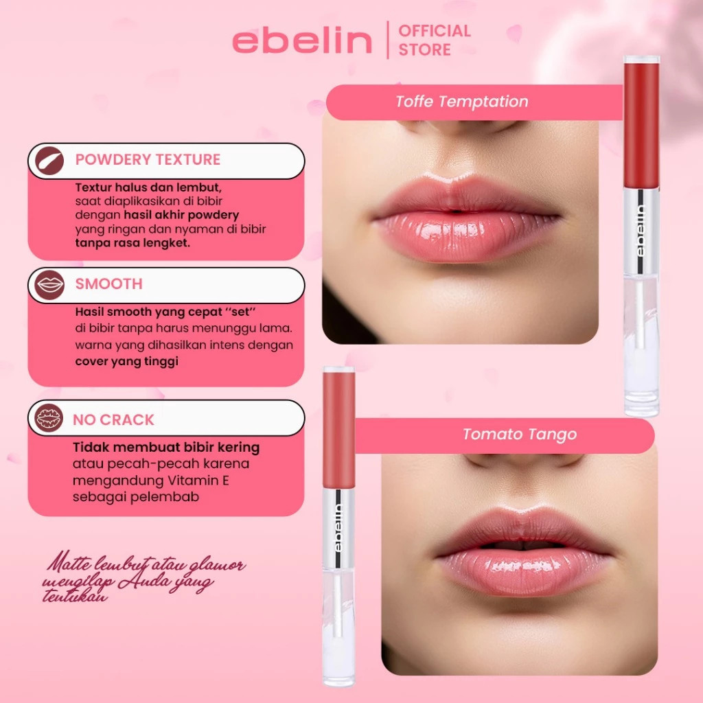 ebelin lip velvet and lip gloss 3ml ebelin lip velvet and lip gloss 3ml