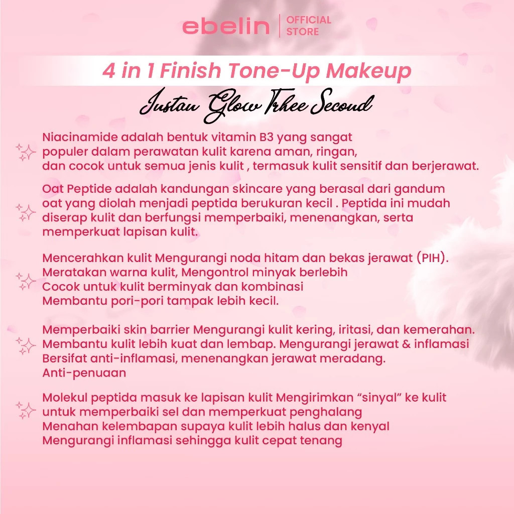 ebelin 4 in 1 magic finish tone up makeup 30g/pelembab wajah ebelin 4 in 1 magic finish tone up makeup 30g/pelembab wajah