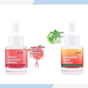 omg oh my glow peach glowing serum & mugwort acne serum 20ml