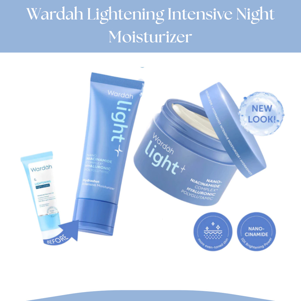 wardah lightening intensive night moisturizer 20ml and 30g/pelembab wajah wardah lightening intensive night moisturizer 20ml and 30g/pelembab wajah