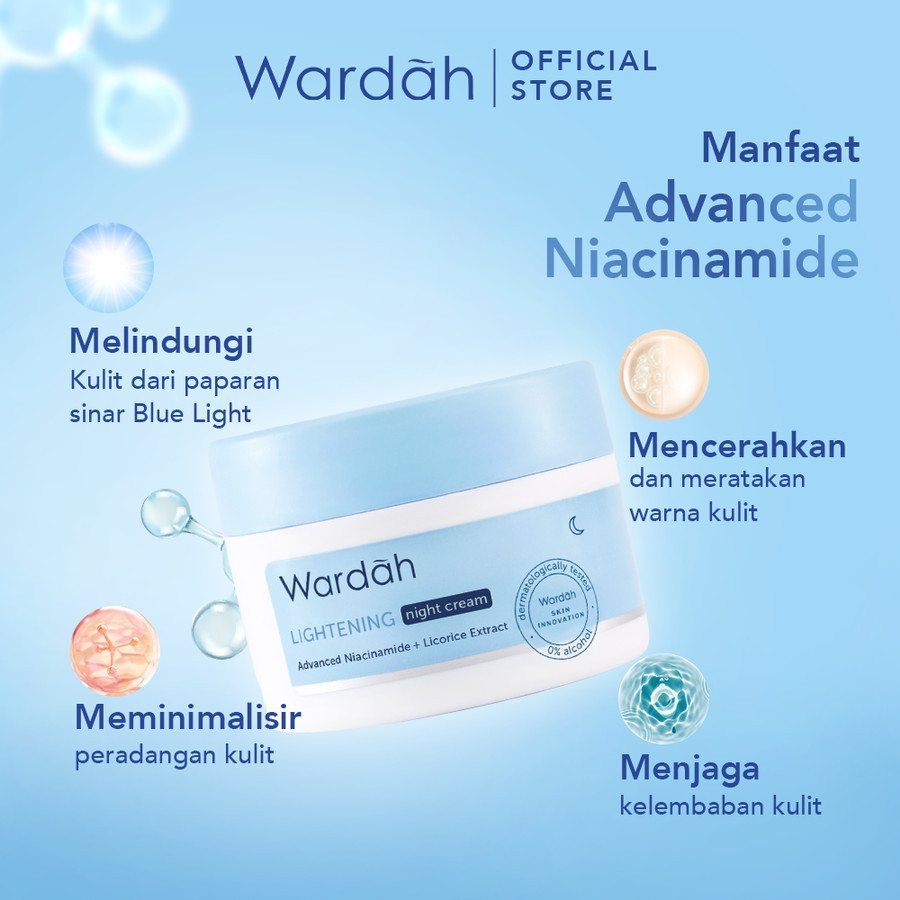 wardah lightening intensive night moisturizer 20ml and 30g/pelembab wajah wardah lightening intensive night moisturizer 20ml and 30g/pelembab wajah
