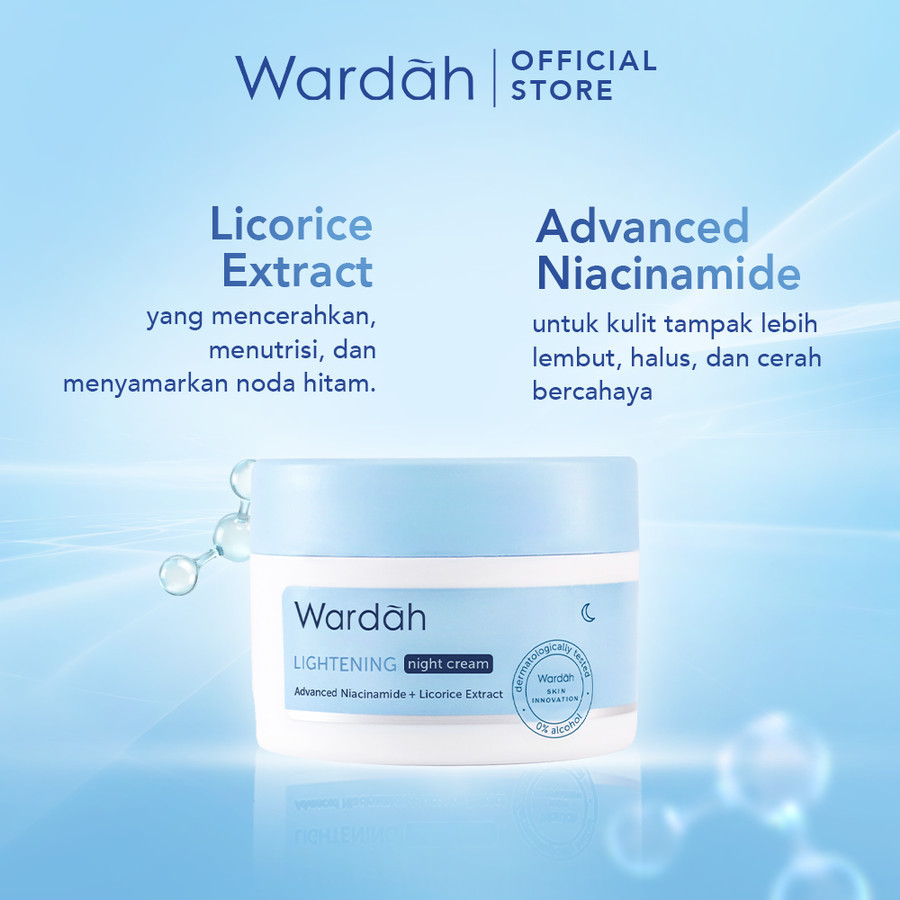 wardah lightening intensive night moisturizer 20ml and 30g/pelembab wajah wardah lightening intensive night moisturizer 20ml and 30g/pelembab wajah