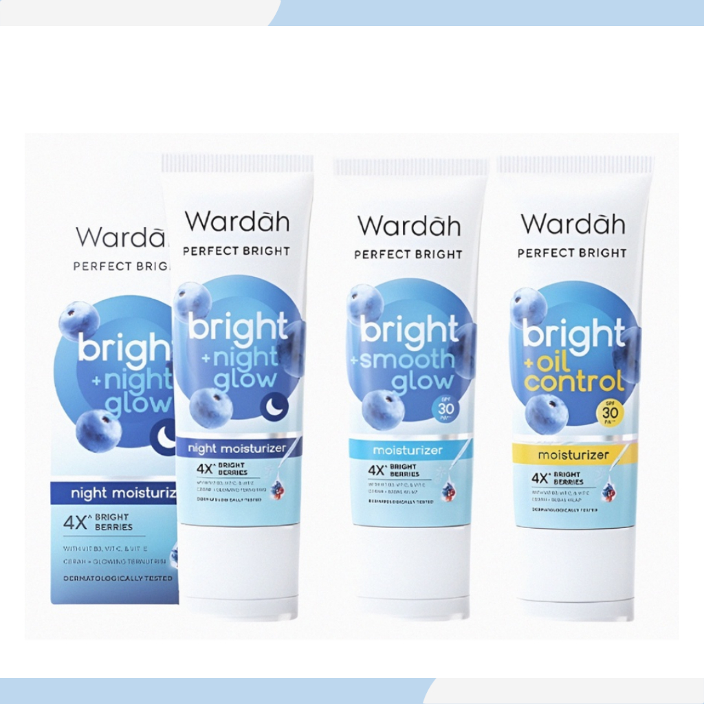 wardah perfect bright moisturizer bright smooth glow spf 30 pa+++ 20ml | bright oil control | bright night glow wardah perfect bright moisturizer bright smooth glow spf 30 pa+++ 20ml | bright oil control | bright night glow