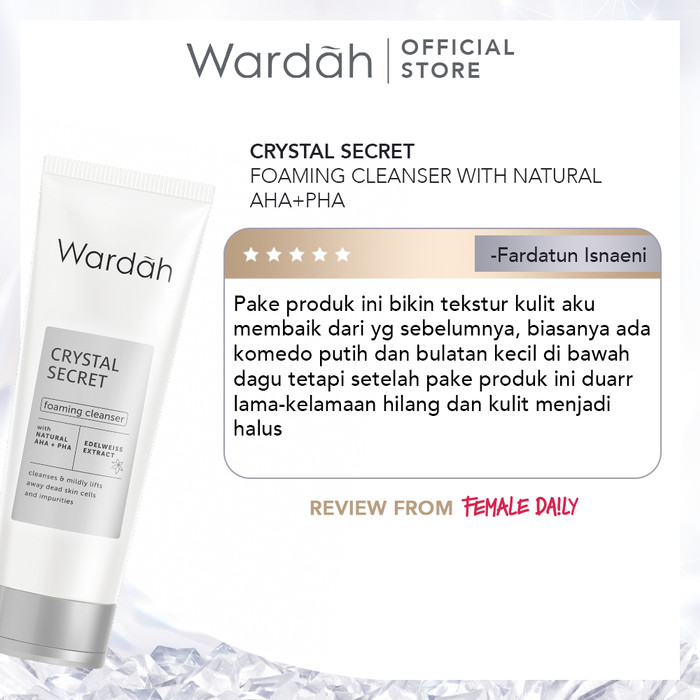 wardah crystal secret foaming cleanser with natural aha+pha 100ml | sabun cuci muka wardah crystal secret foaming cleanser with natural aha+pha 100ml | sabun cuci muka