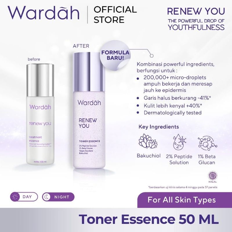 wardah renew you toner essence 50ml | hydrating toner anti aging wardah renew you toner essence 50ml | hydrating toner anti aging