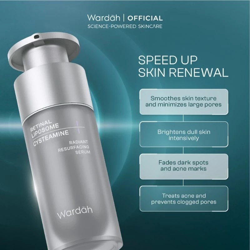 wardah retinal liposome cysteamine radiant resurfacing serum 30ml/serum wajah wardah retinal liposome cysteamine radiant resurfacing serum 30ml/serum wajah