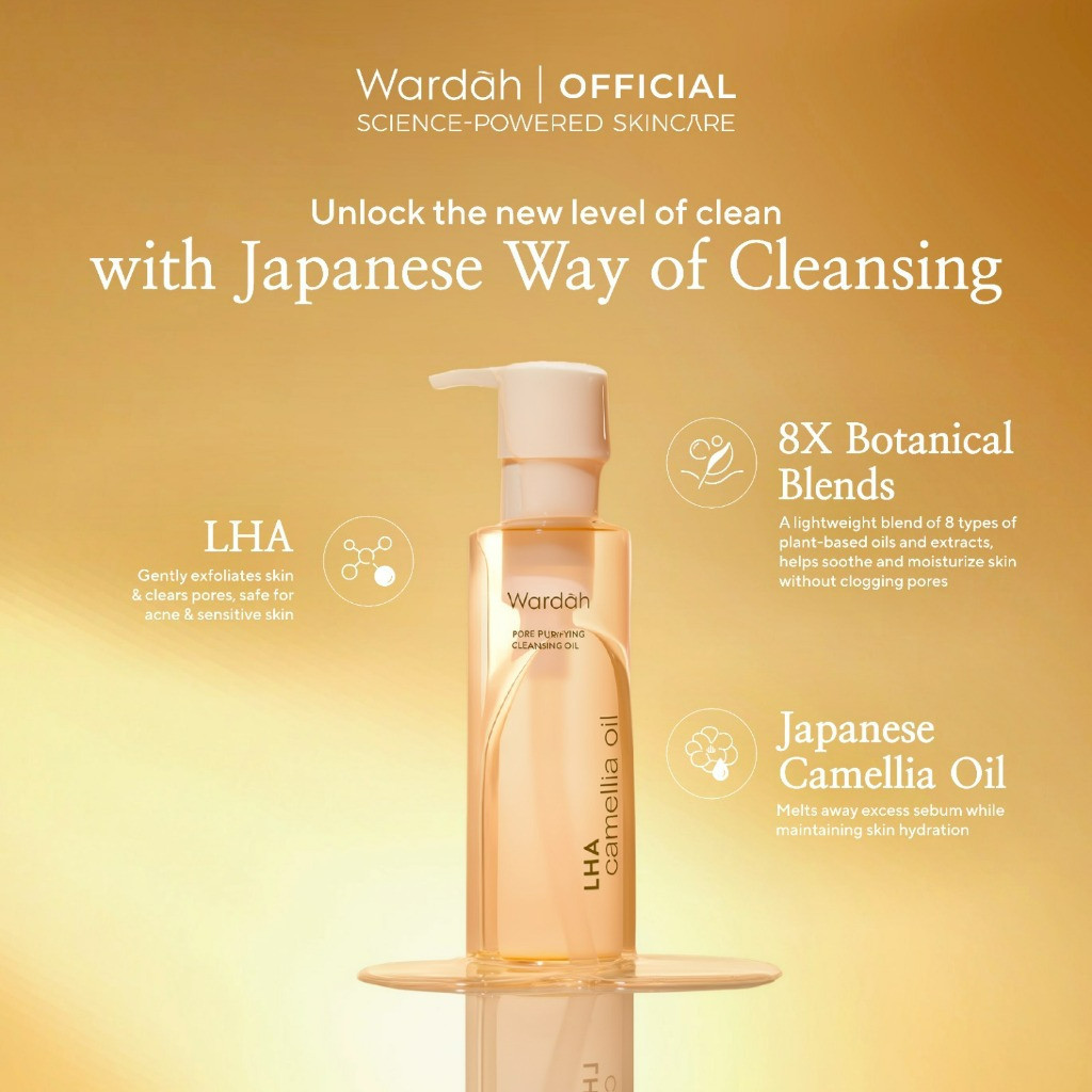 wardah cleansing oil lha camellia oil pore purifying 140ml/pembersih wajah wardah cleansing oil lha camellia oil pore purifying 140ml/pembersih wajah