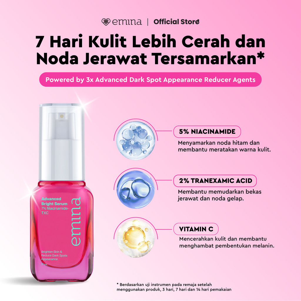 emina advanced bright serum 17ml/serum wajah emina advanced bright serum 17ml/serum wajah