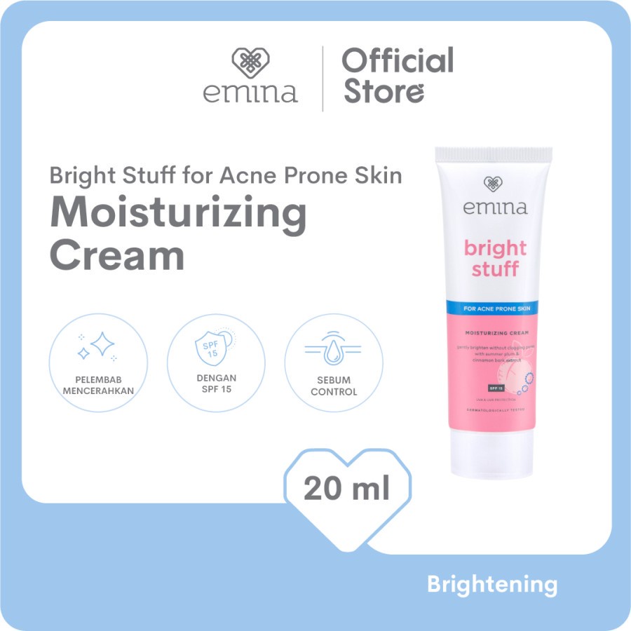 emina bright stuff for acne prone skin moisturizing cream 20ml | pelembab wajah berjerawat emina bright stuff for acne prone skin moisturizing cream 20ml | pelembab wajah berjerawat