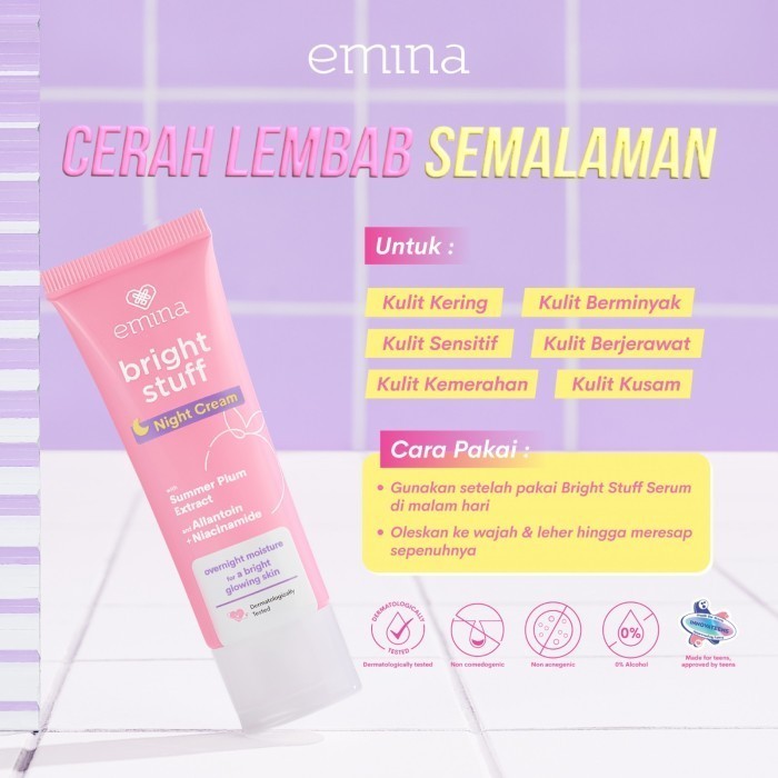 emina bright stuff night cream 20g | pelembab wajah malam hari emina bright stuff night cream 20g | pelembab wajah malam hari