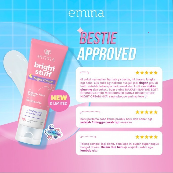 emina bright stuff night cream 20g | pelembab wajah malam hari emina bright stuff night cream 20g | pelembab wajah malam hari