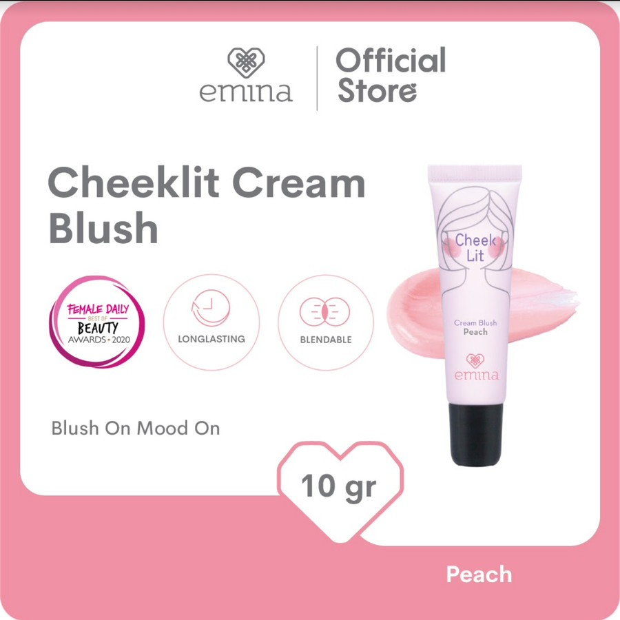 emina cheek lit cream blush 10 ml / blush on emina cheek lit cream blush 10 ml / blush on