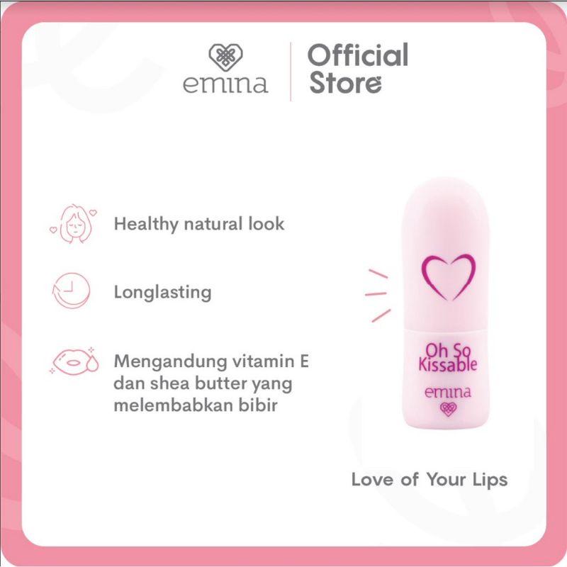 emina oh so kissable tinted balm stick 3,4g | lip balm | pelembab bibir emina oh so kissable tinted balm stick 3,4g | lip balm | pelembab bibir