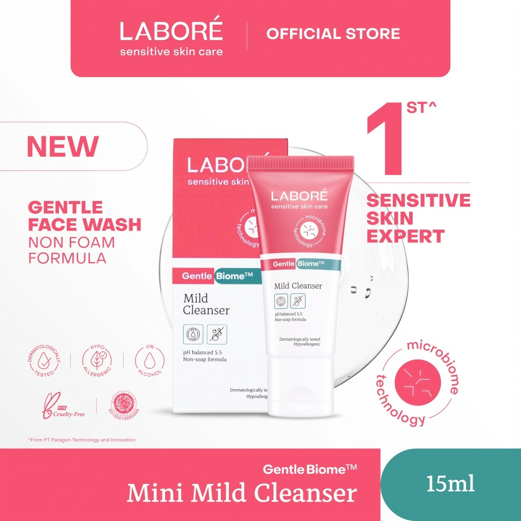 labore sensitive skincare gentle biome mild cleanser 100ml & 225ml/facial wash/sabun pembersih wajah labore sensitive skincare gentle biome mild cleanser 100ml & 225ml/facial wash/sabun pembersih wajah