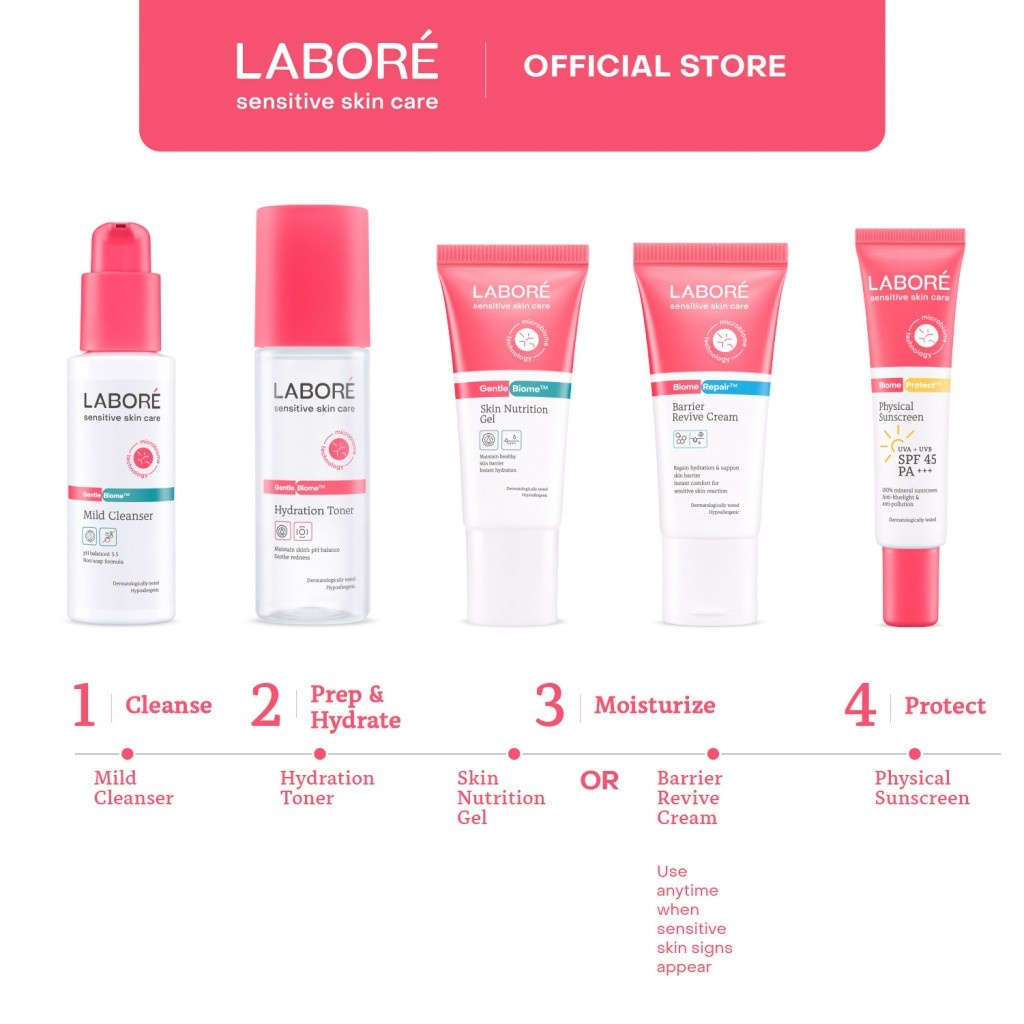 labore sensitive skincare gentle biome mild cleanser 100ml & 225ml/facial wash/sabun pembersih wajah labore sensitive skincare gentle biome mild cleanser 100ml & 225ml/facial wash/sabun pembersih wajah