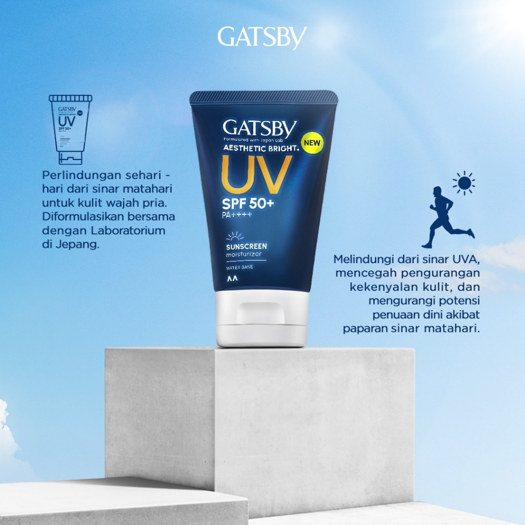 gatsby aesthetic bright sunscreen moisturizer spf 50+ pa++++ 40ml/tabir surya gatsby aesthetic bright sunscreen moisturizer spf 50+ pa++++ 40ml/tabir surya