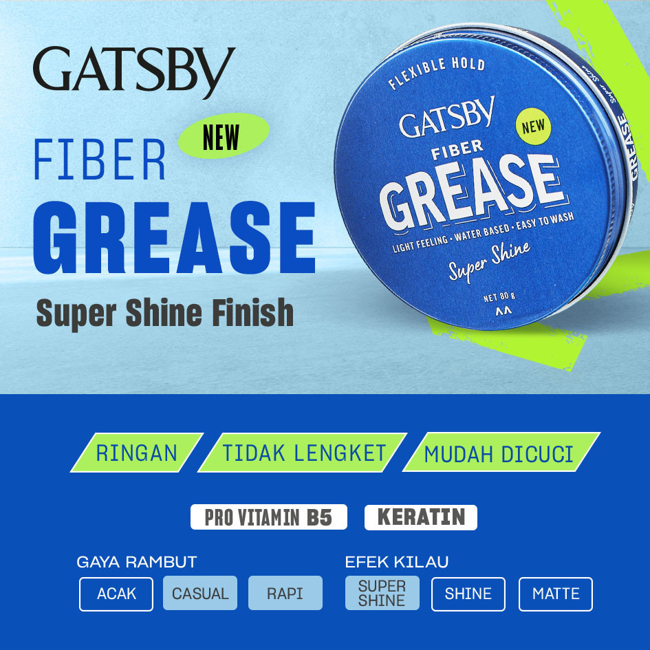gatsby fiber grease 80g/pomade rambut gatsby fiber grease 80g/pomade rambut