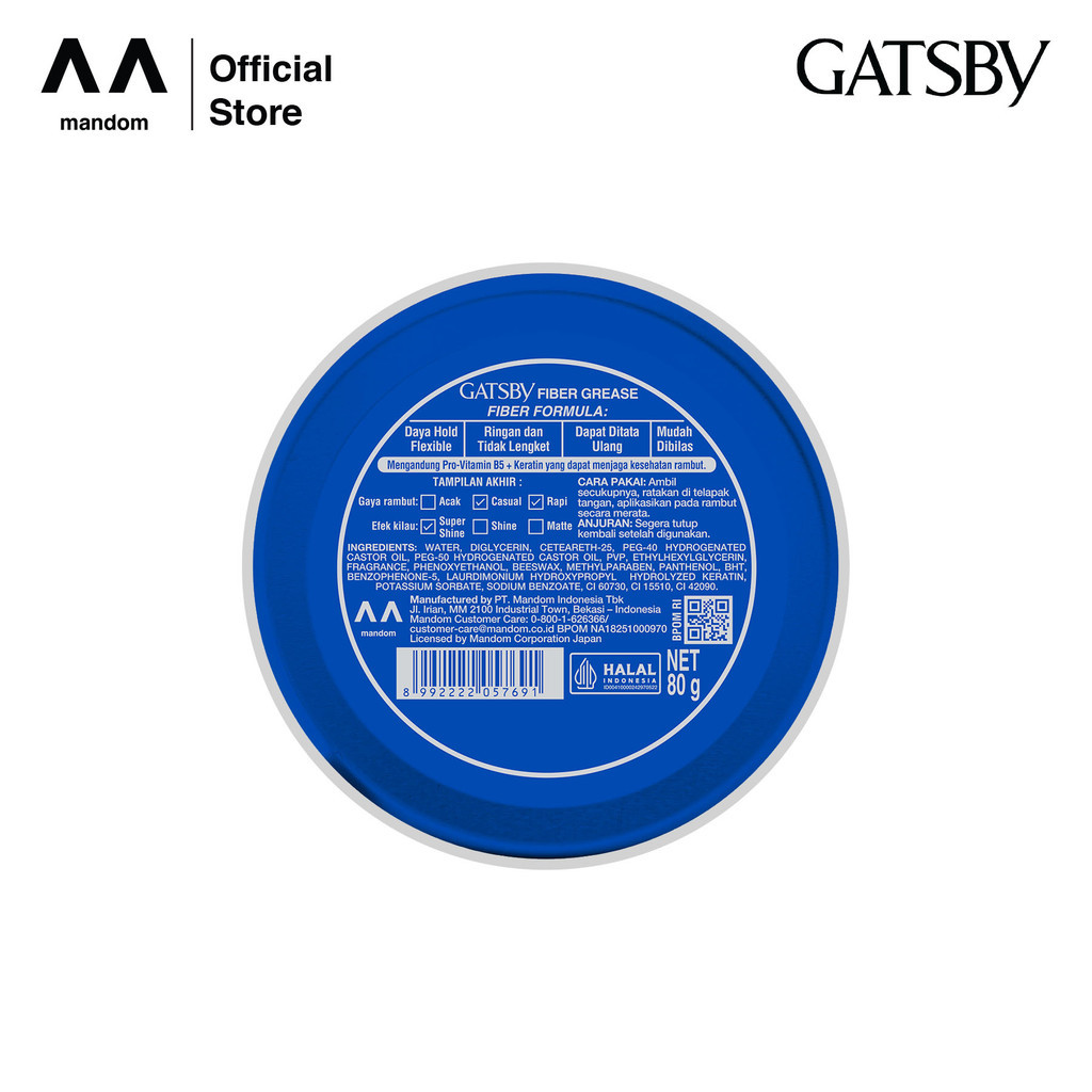 gatsby fiber grease 80g/pomade rambut gatsby fiber grease 80g/pomade rambut