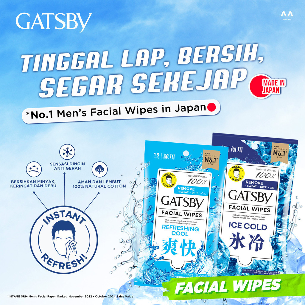 gatsby facial wipes 15 sheets/tissue wajah gatsby facial wipes 15 sheets/tissue wajah