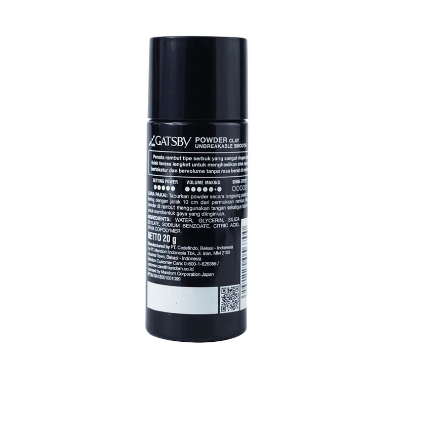 gatsby powder clay unbreakable smooth 20g gatsby powder clay unbreakable smooth 20g