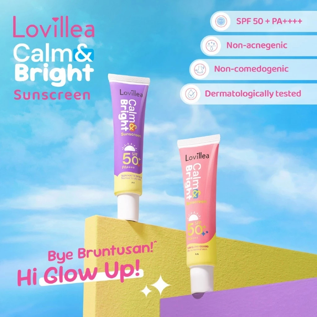 lovillea calm and bright sunscreen spf 50+ pa++++ 30g/tabir surya lovillea calm and bright sunscreen spf 50+ pa++++ 30g/tabir surya