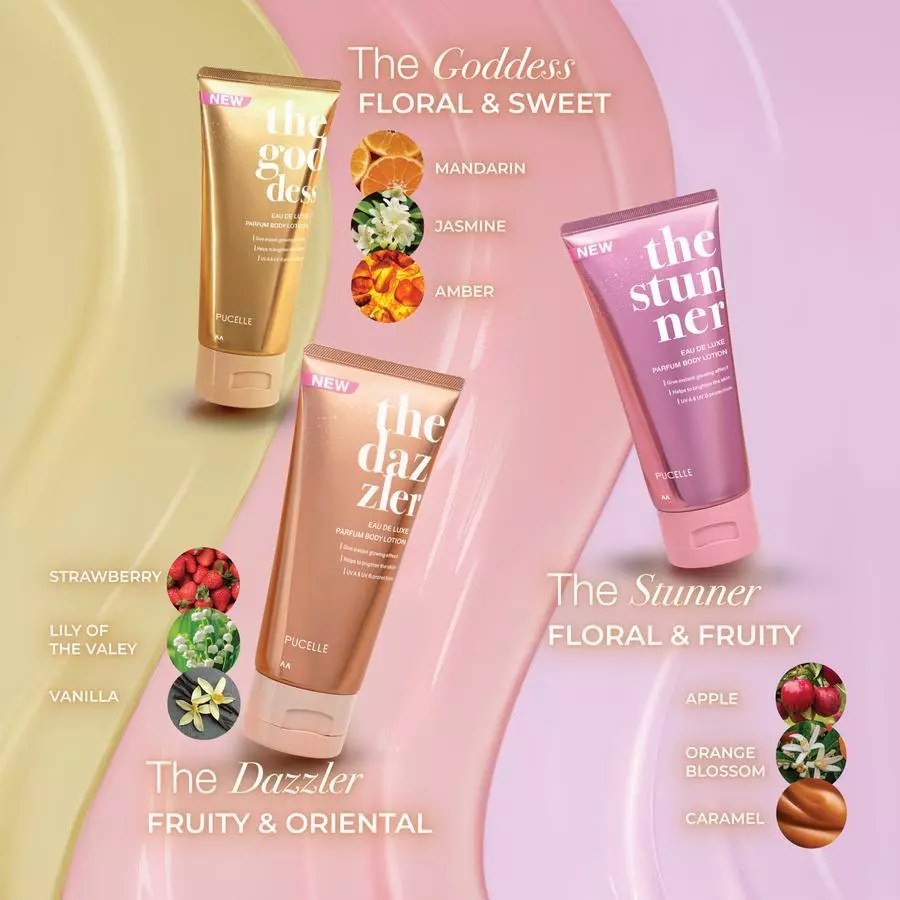 pucelle eau de luxe parfum body lotion 160ml/lotion tubuh pucelle eau de luxe parfum body lotion 160ml/lotion tubuh