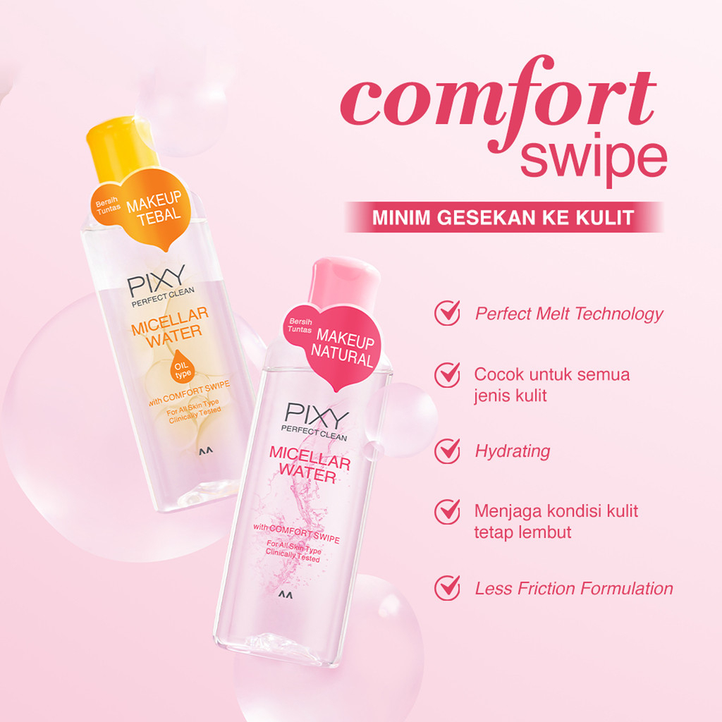 pixy perfect clean micellar water 100ml/pembersih make up pixy perfect clean micellar water 100ml/pembersih make up