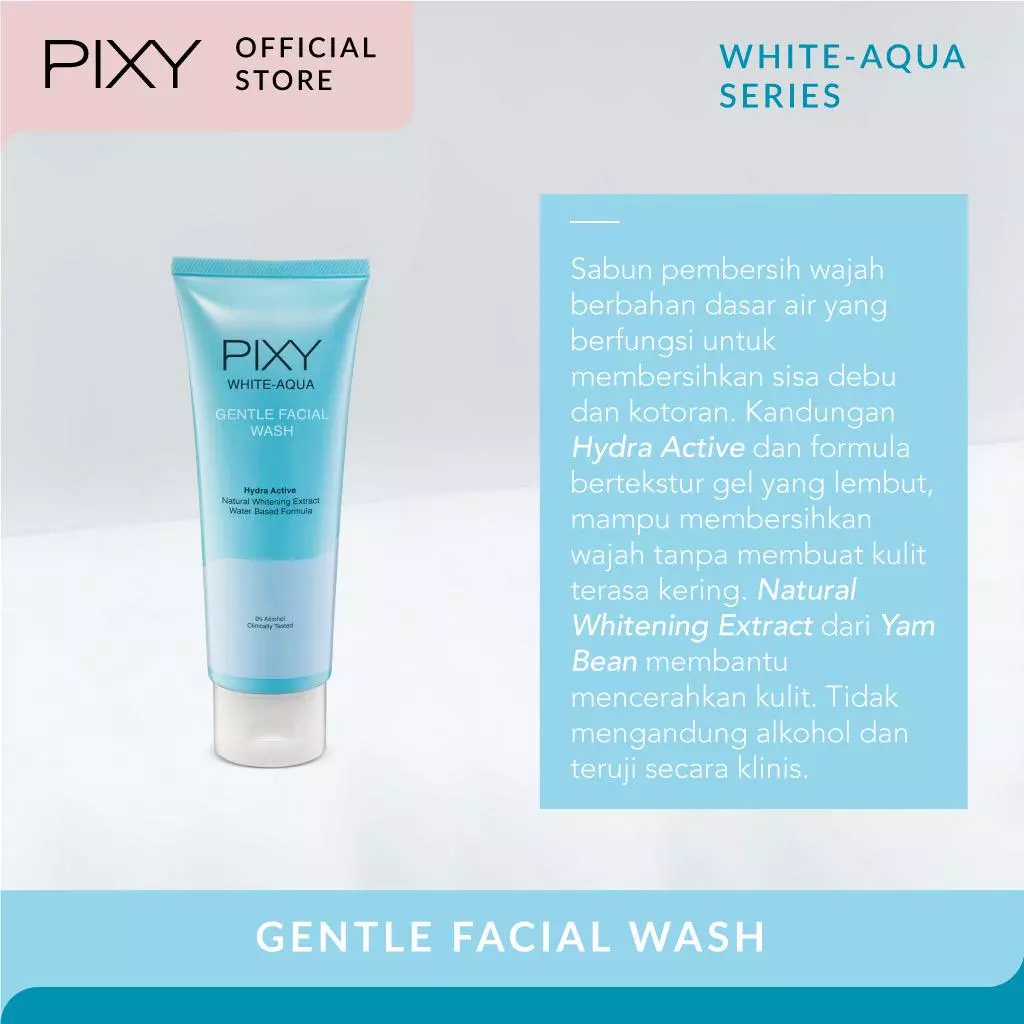 pixy white aqua gentle facial wash 100g/pembersih wajah pixy white aqua gentle facial wash 100g/pembersih wajah