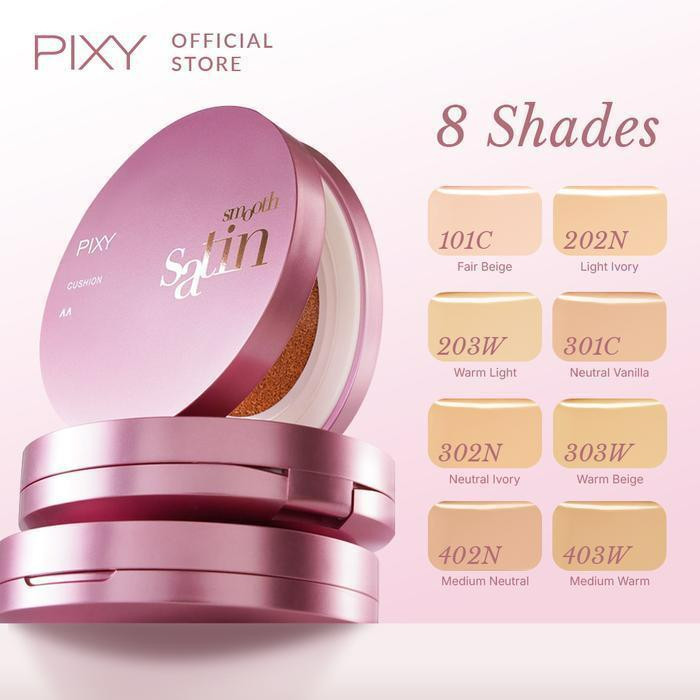 pixy smooth satin cushion spf50 pa++++ 11g/alas bedak pixy smooth satin cushion spf50 pa++++ 11g/alas bedak