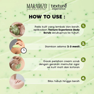 makarizo professional texture experience body scrub green tea 500ml/lulur mandi badan makarizo professional texture experience body scrub green tea 500ml/lulur mandi badan