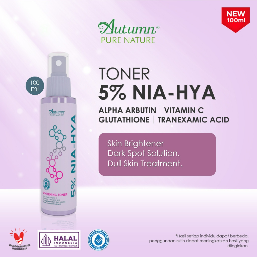 autumn 5% nia hya whitening toner 100ml/toner wajah dan badan autumn 5% nia hya whitening toner 100ml/toner wajah dan badan