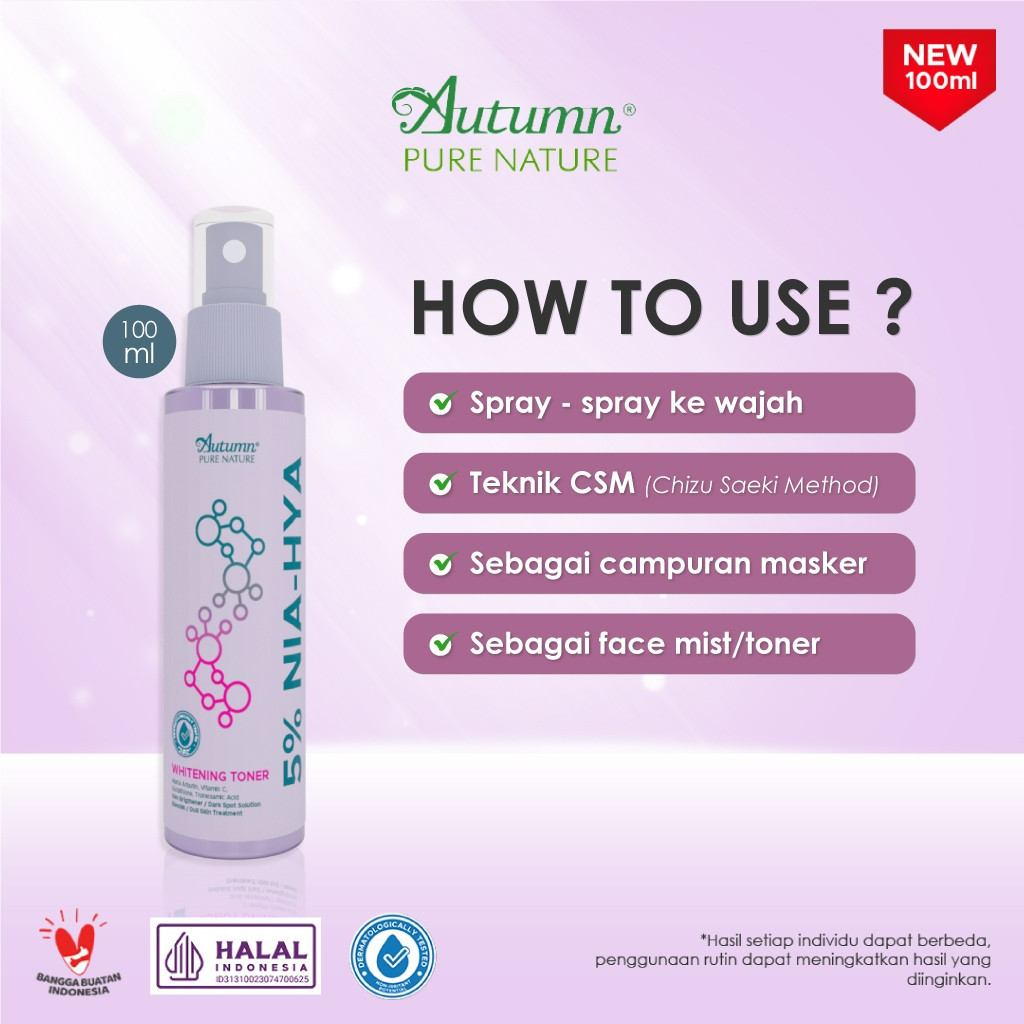 autumn 5% nia hya whitening toner 100ml/toner wajah dan badan autumn 5% nia hya whitening toner 100ml/toner wajah dan badan