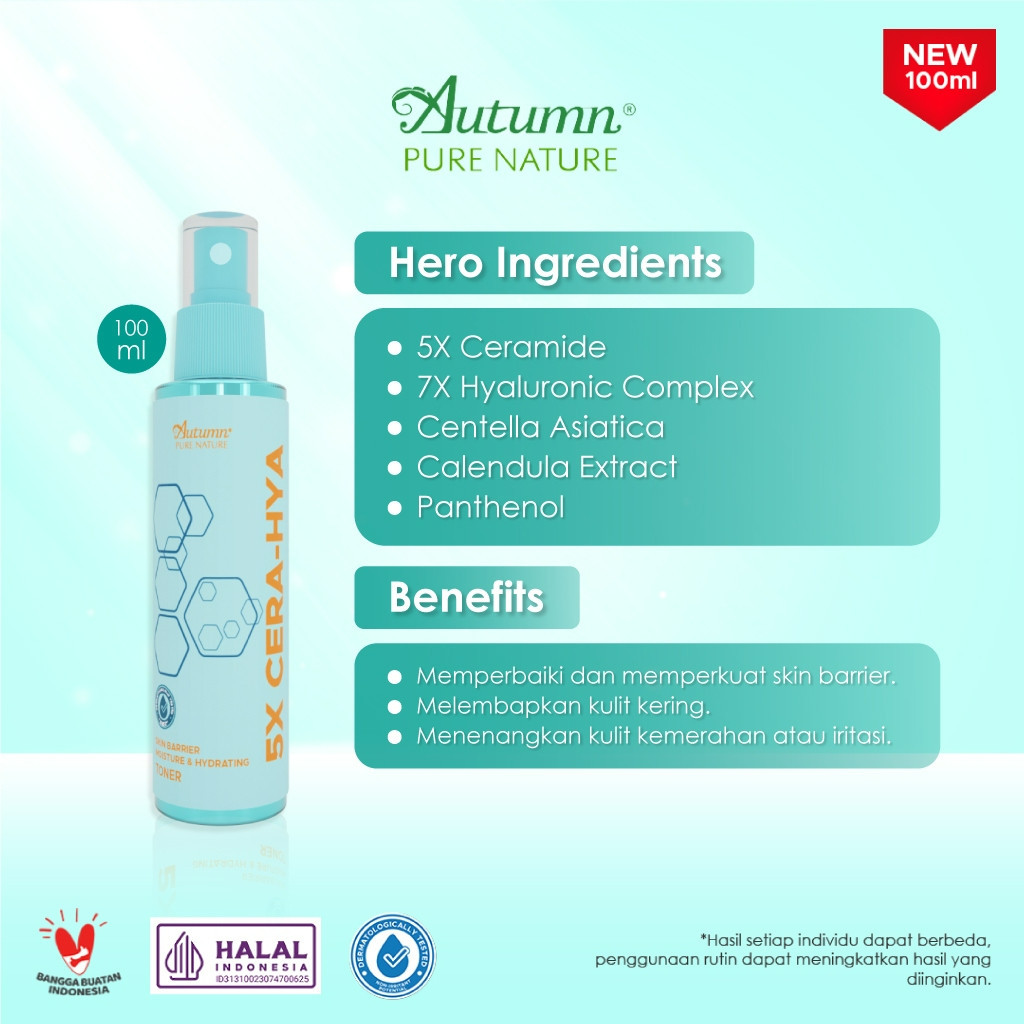 autumn 5x cera hya skin barrier moisture and hydrating toner 100ml/toner wajah dan badan autumn 5x cera hya skin barrier moisture and hydrating toner 100ml/toner wajah dan badan