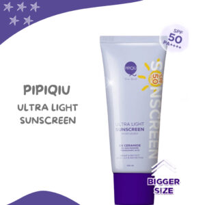 pipiqiu ultra light sunscreen 5x ceramide moisturizer bright and protect spf50 pa+++ 100ml/tabir surya